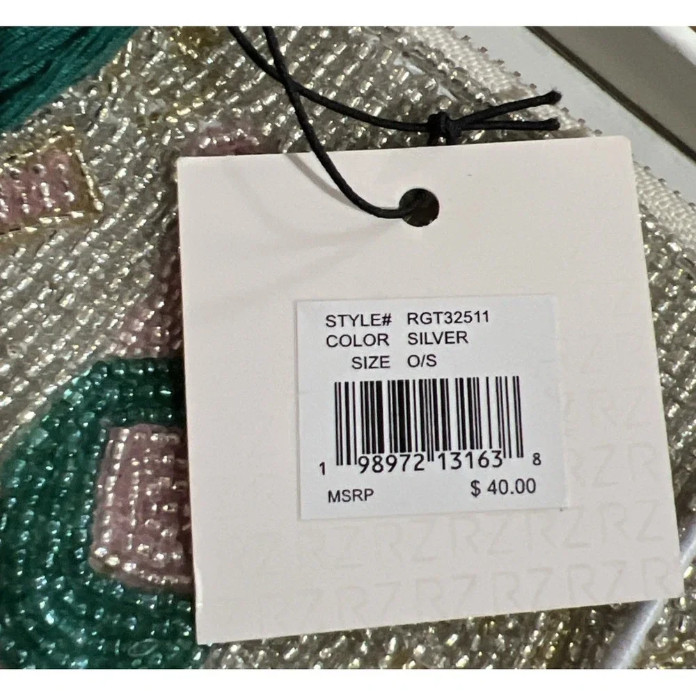 New $40 Rachel Zoe 2 Piece Champagne Bottle Silver Coin Purse‎ Star Key Chain
